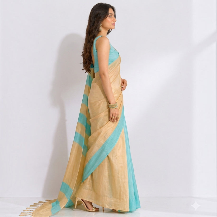 Stripe Radiance Handloom Cotton Saree