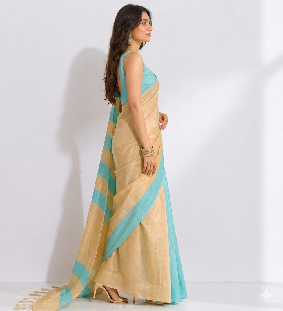 Stripe Radiance Handloom Cotton Saree