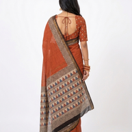 Maroon Plain Maheswari Silk Saree