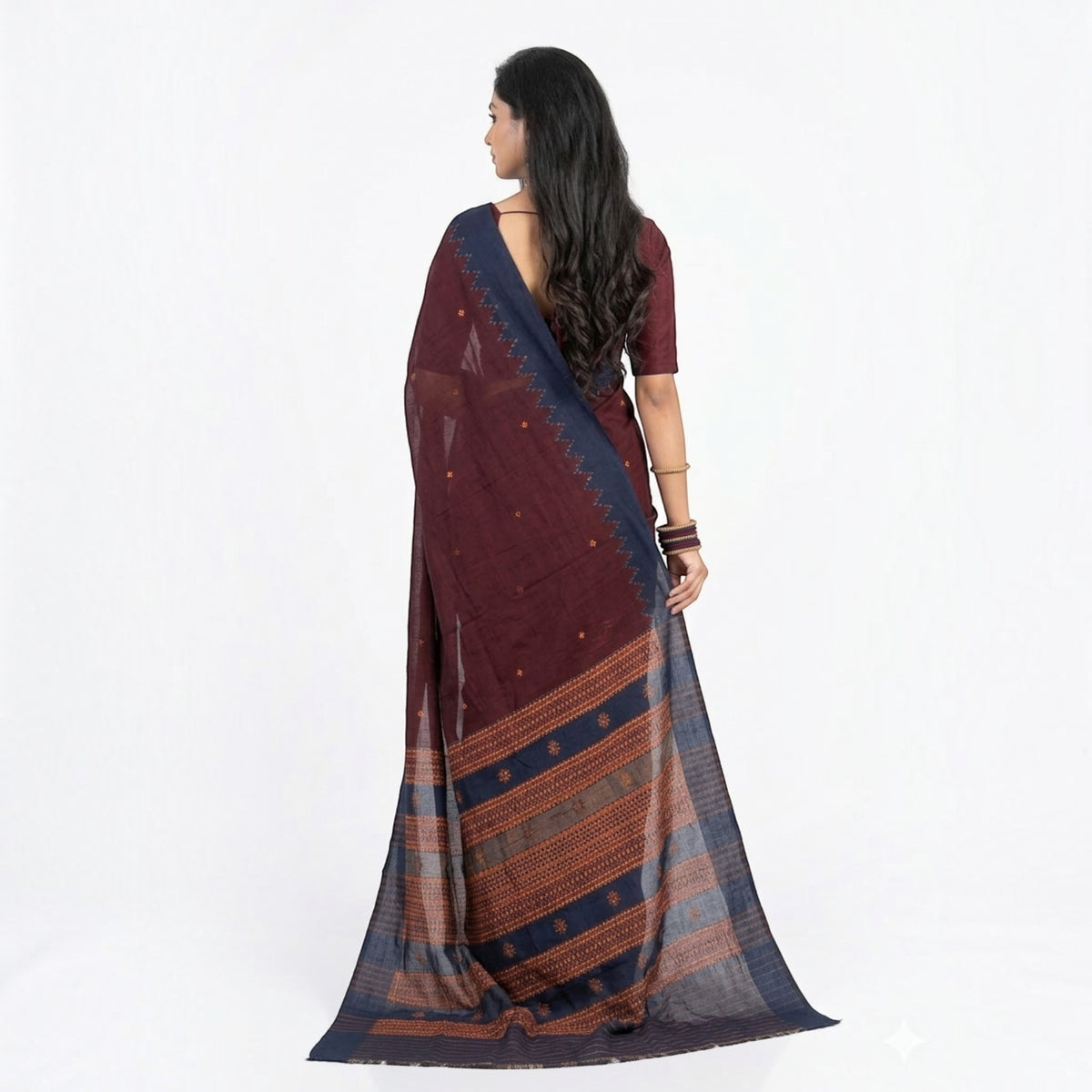 Maroon Kotpad Cotton Saree