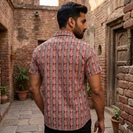 Artsy Hand Block Print Mens Shirt