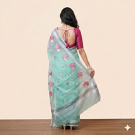 Green Embroidery Kota Cotton Saree
