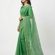 Green Leaf Handblock Kota Cotton Saree