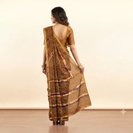 Brown Bandhej Cotton Saree