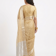 Golden Zari Work Silk Georgette Saree