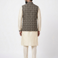 Black Ajrakh Silk Jacket