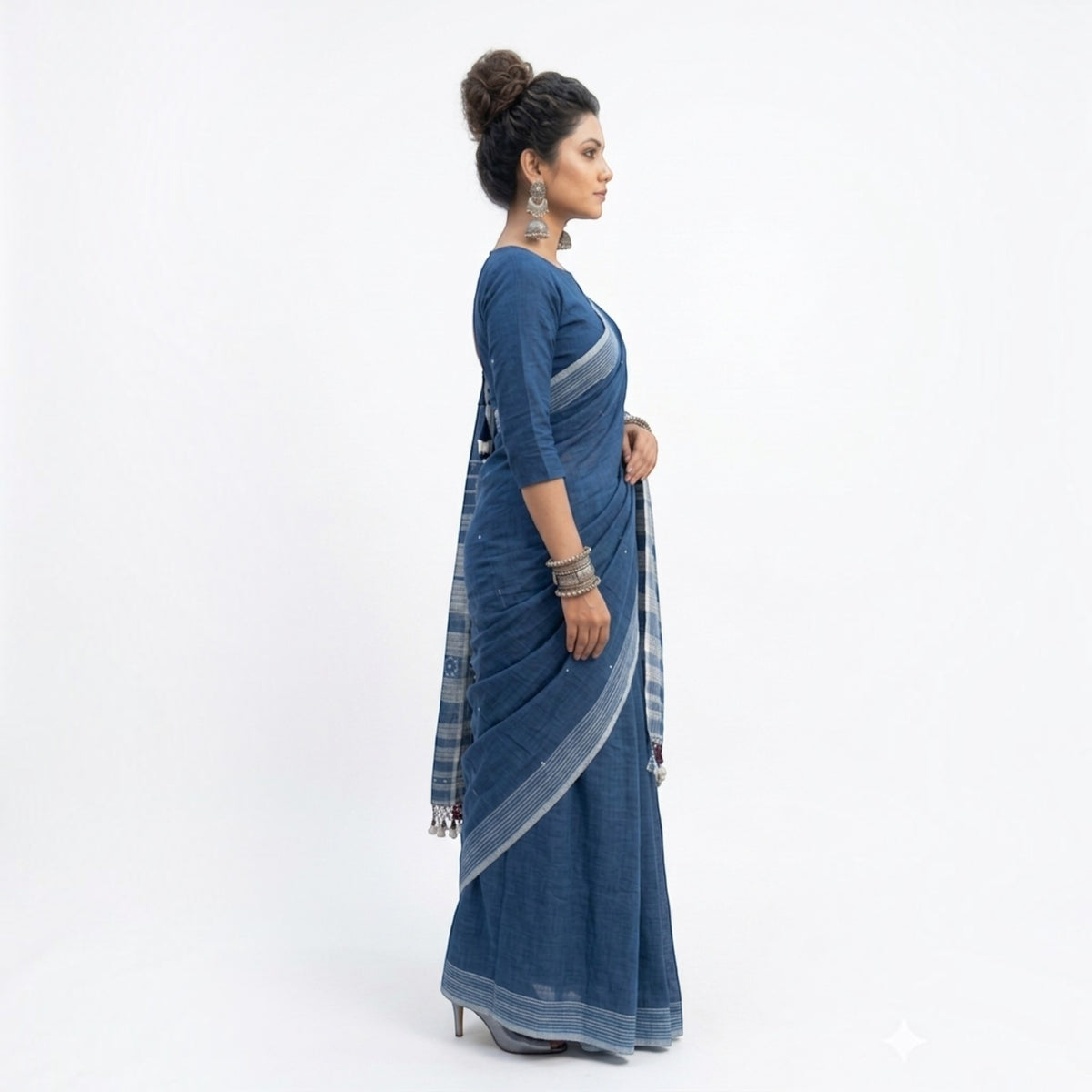 Blue Handloom Bhujodi Saree