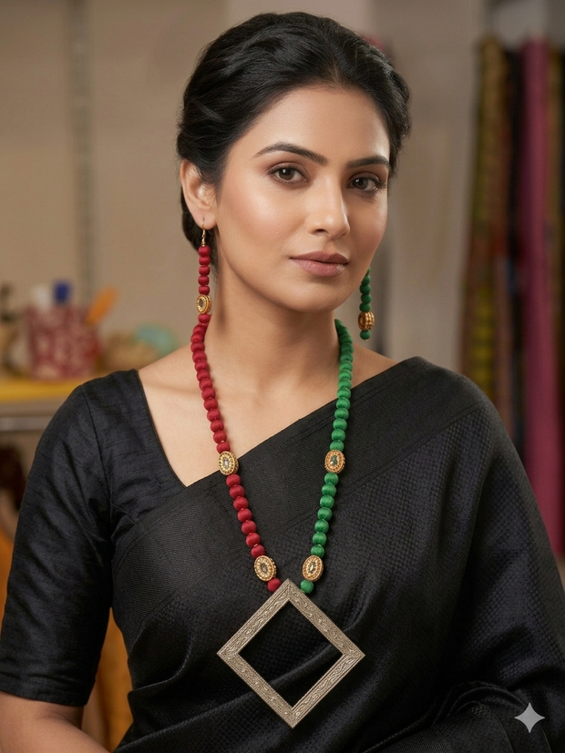 Dhokra Brass Frame Necklace