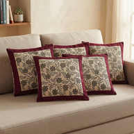 Offwhite Handblock Cotton Cushion