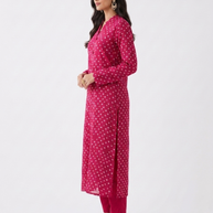 Rajwadi Pink Bandhej Women’s Sherwani