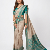 Green Golden Zari Work Silk Saree
