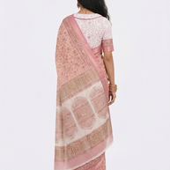 Light Peach Maheswari Silk Saree