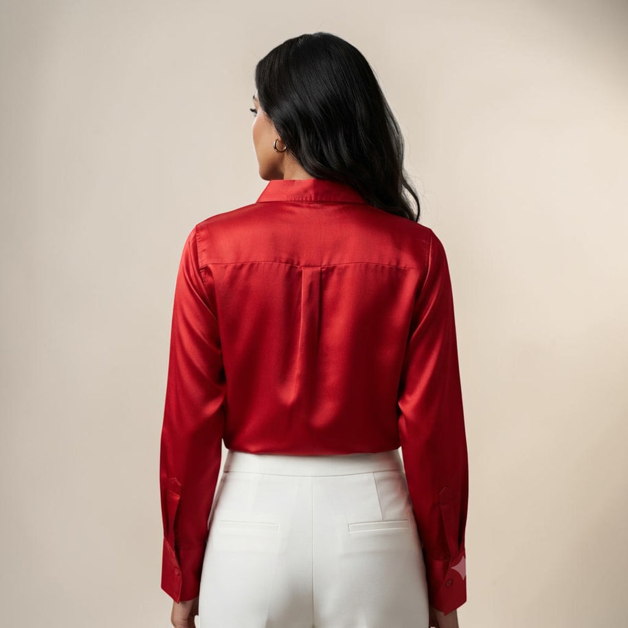 Red Mashru Silk Shirt