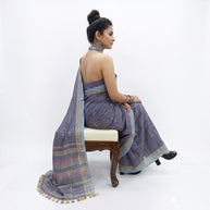 Purple Handloom Bhujodi Saree