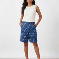 Blue Animal Cotton Shorts