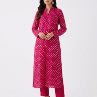 Rajwadi Pink Bandhej Women’s Sherwani