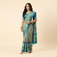 Offwhite Floral Silk Saree