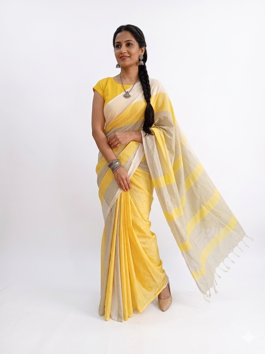 Sunehri Linen Saree