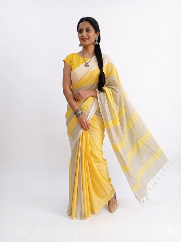 Sunehri Linen Saree