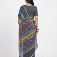 Blue Multi Stripe Kota Cotton Saree
