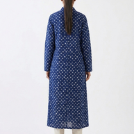 Blue Modal Silk Bandhej Long Blazer