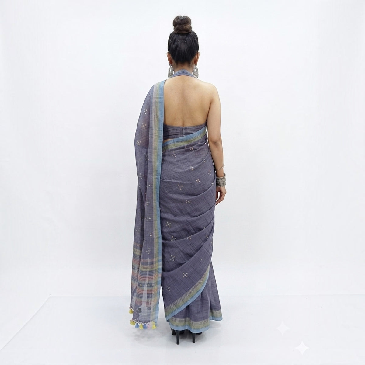 Purple Handloom Bhujodi Saree