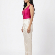 Cream Straight Mashru Pant