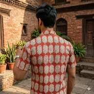 Artsy Hand Block Print Mens Shirt