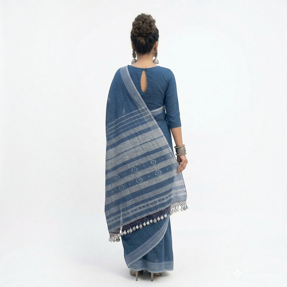 Blue Handloom Bhujodi Saree