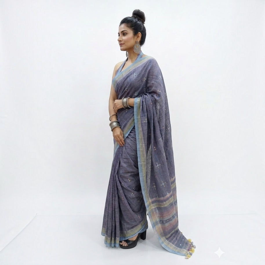 Purple Handloom Bhujodi Saree
