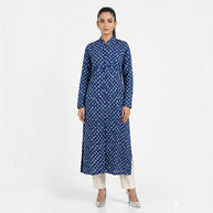 Rajwadi Blue Bandhej Women’s Sherwani