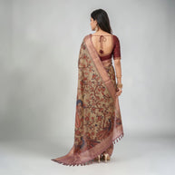Pink Kalamkari Silk Saree
