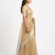 Golden Zari Work Silk Georgette Saree