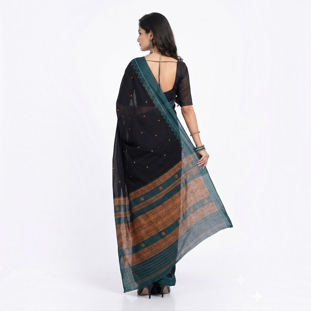 Black Kotpad Cotton Saree