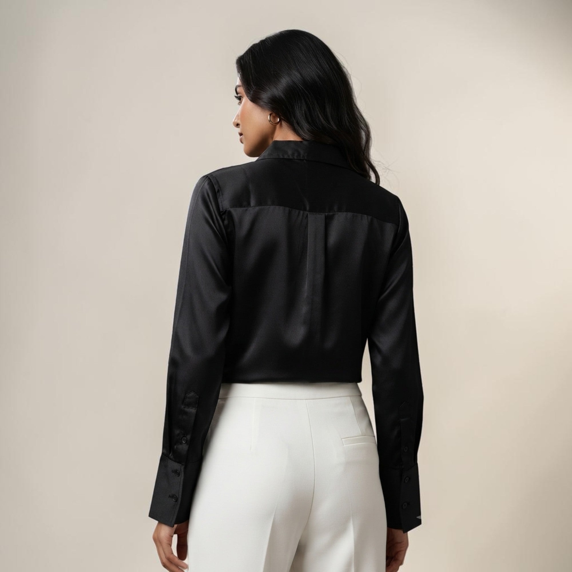 Black Mashru Silk Shirt