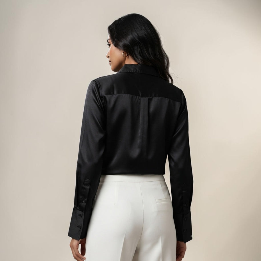Black Mashru Silk Shirt