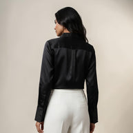 Black Mashru Silk Shirt