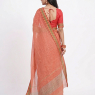 Red Stripe Cotton Saree