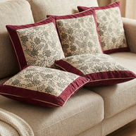 Offwhite Handblock Cotton Cushion