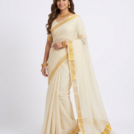 Malar Kasavu Handloom Cotton Saree