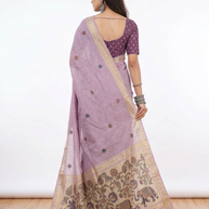 Purple Paithani Munga Cotton Saree