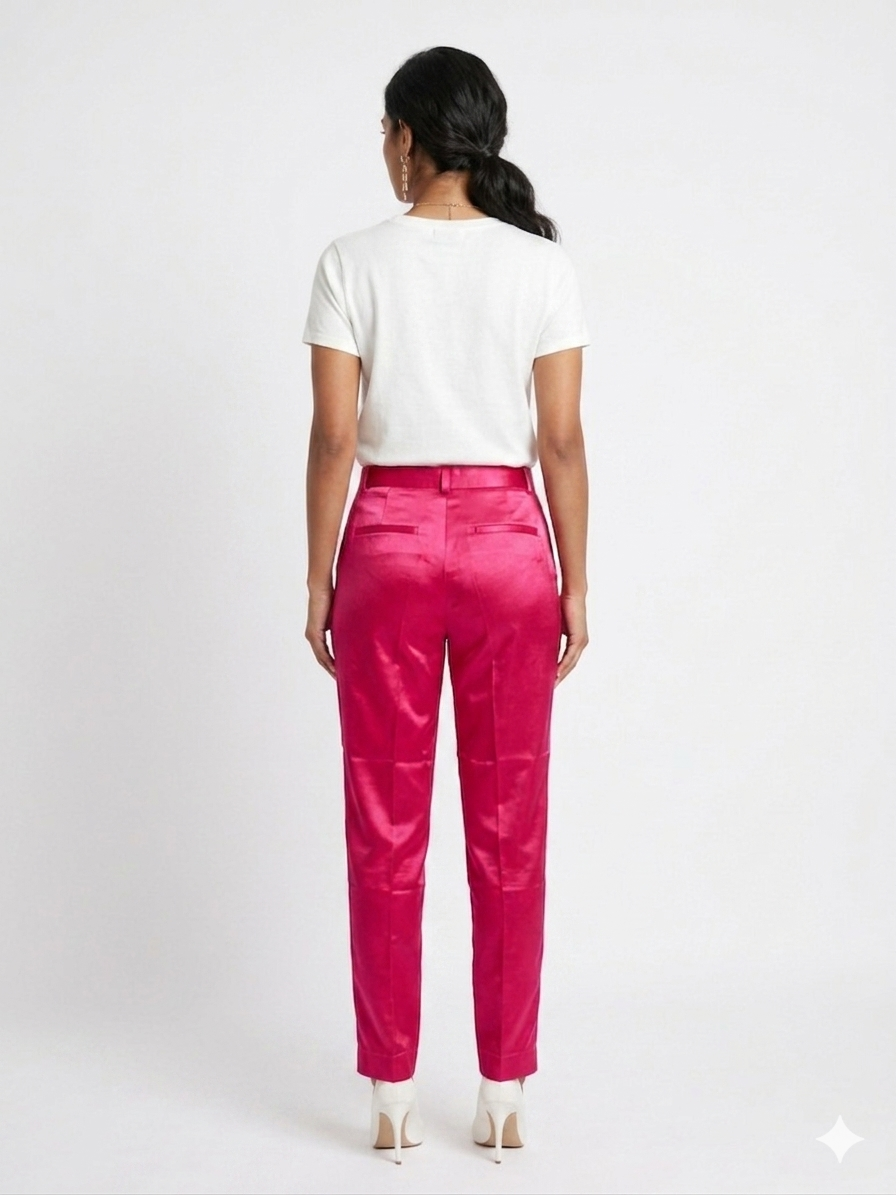 Rani Pink Straight Mashru Pant