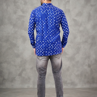 Blue Bandhani Cotton Shirt