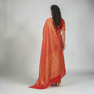 Red Golden Zari Work Silk Saree