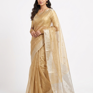 Golden Zari Work Silk Georgette Saree
