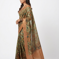 Green Kalamkari Silk Saree