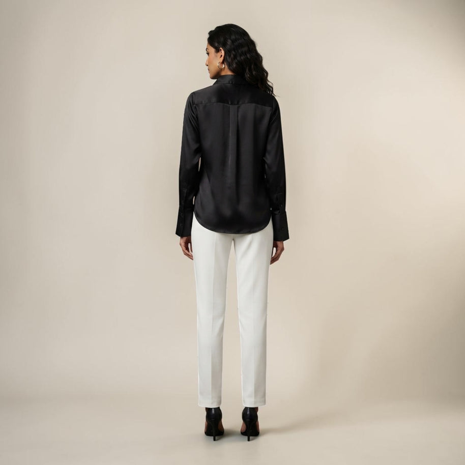 Black Mashru Silk Shirt