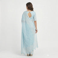 Light Blue Kota Doriya Cotton Saree