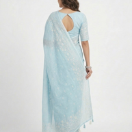Light Blue Kota Doriya Cotton Saree
