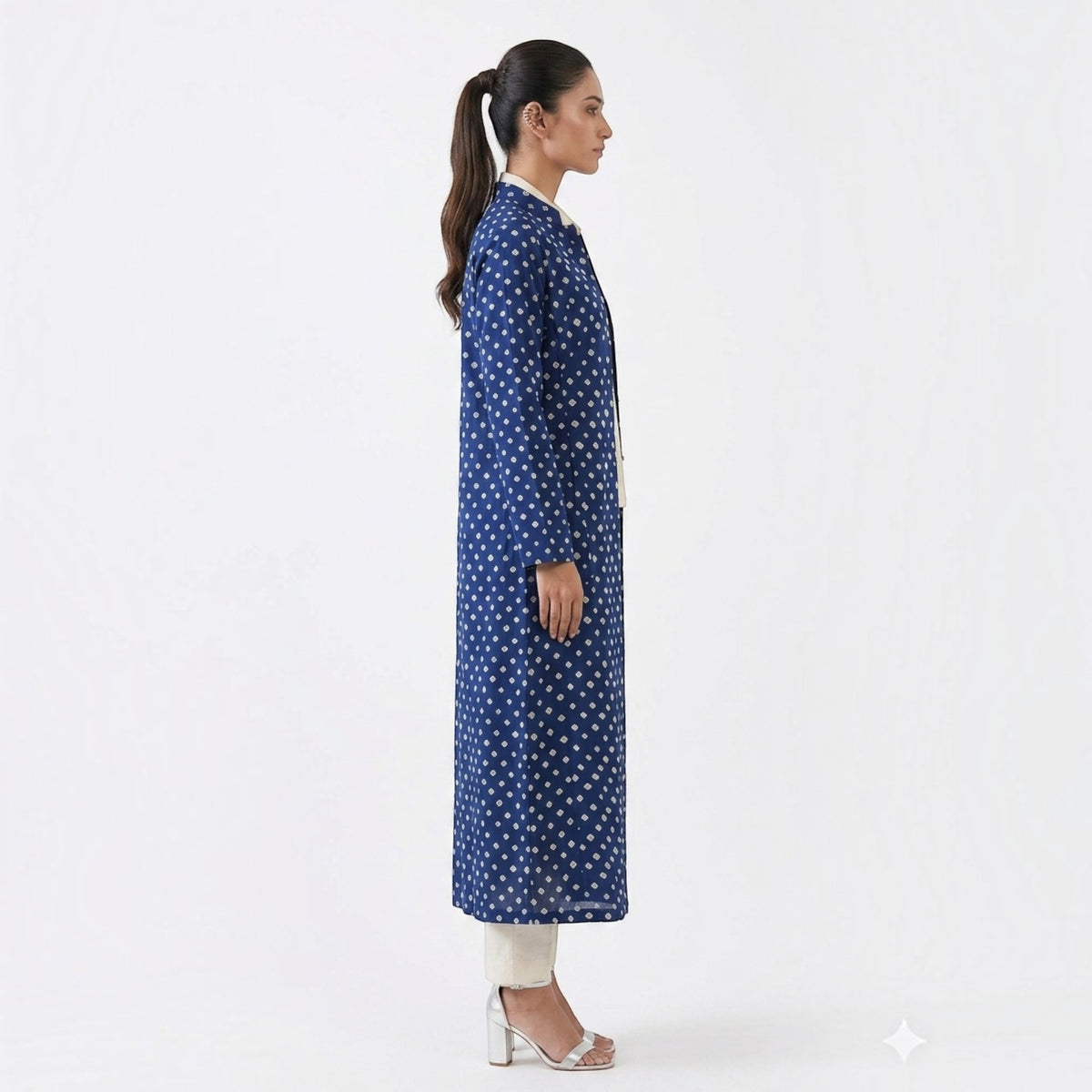 Rajwadi Blue Bandhej Women’s Sherwani